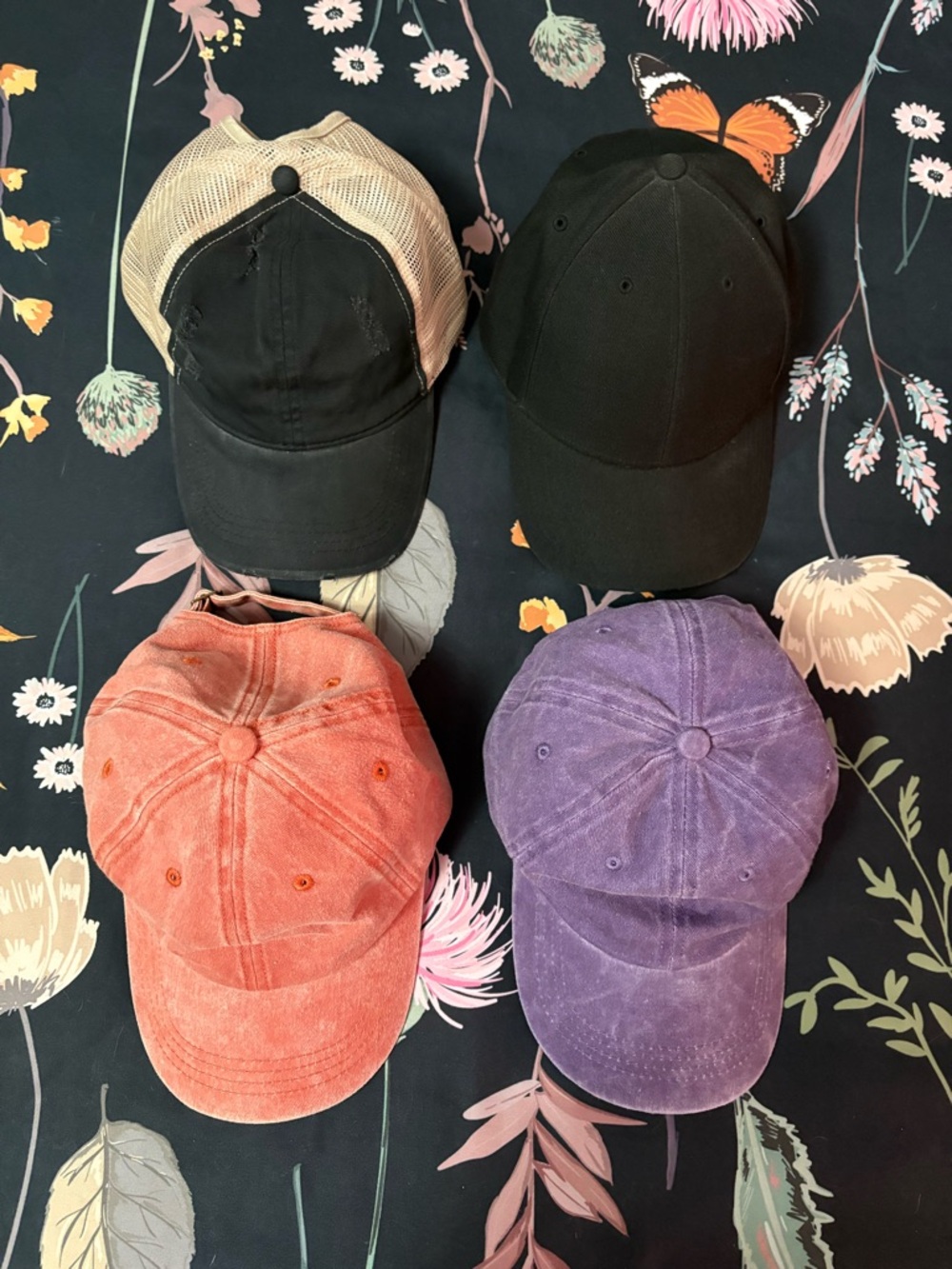 Set of 4 Adjustable Baseball Caps